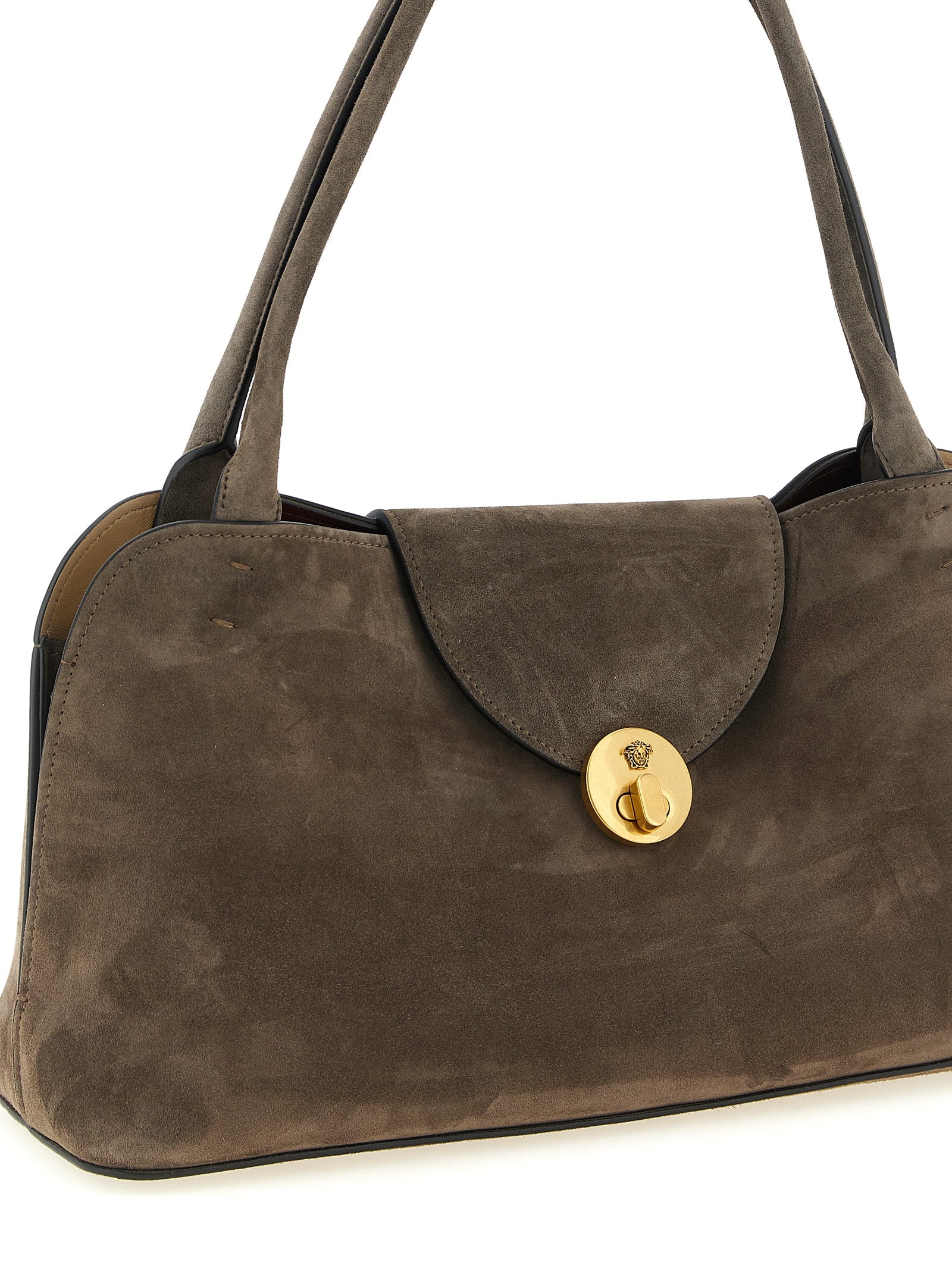 Versace Braunes Kalbsleder Damen Crossbody Tasche