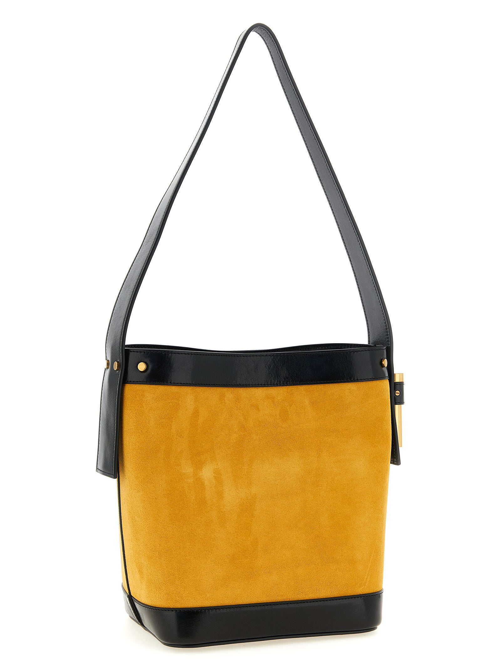Versace Zweifarbige Schultertasche aus Kalbsleder