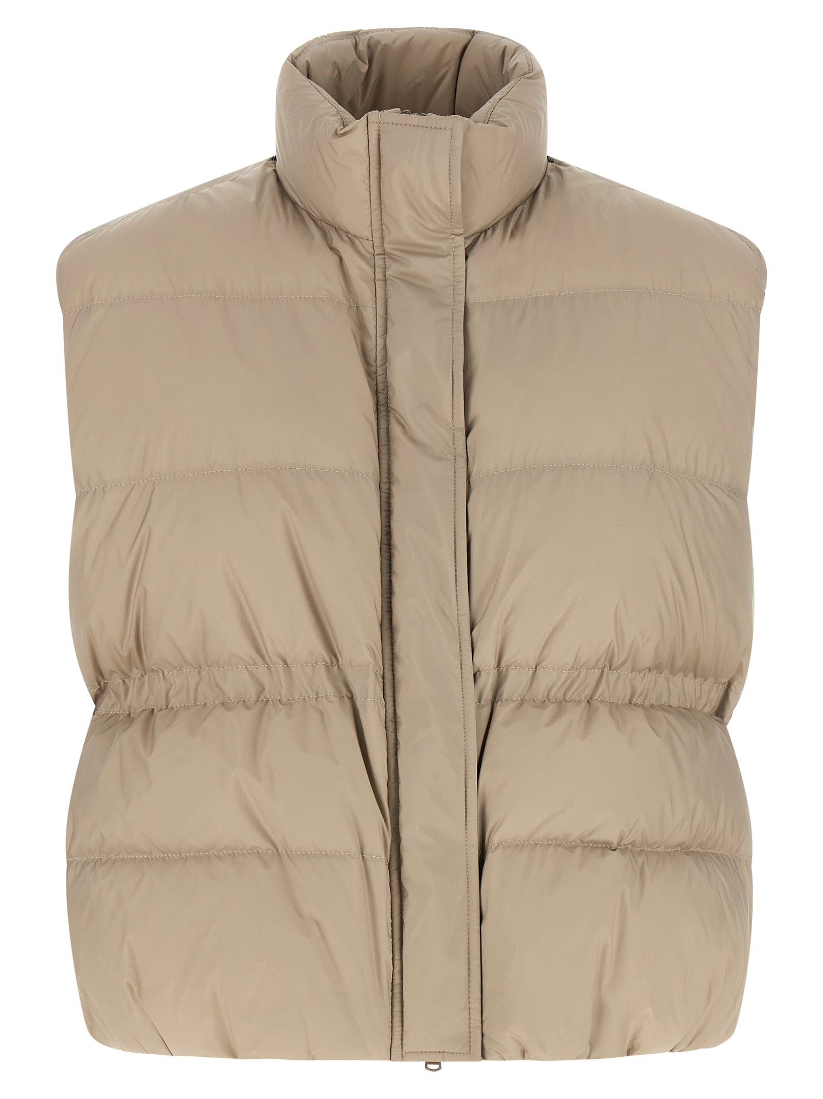 Brunello Cucinelli Graue ärmellose Polyester-Weste