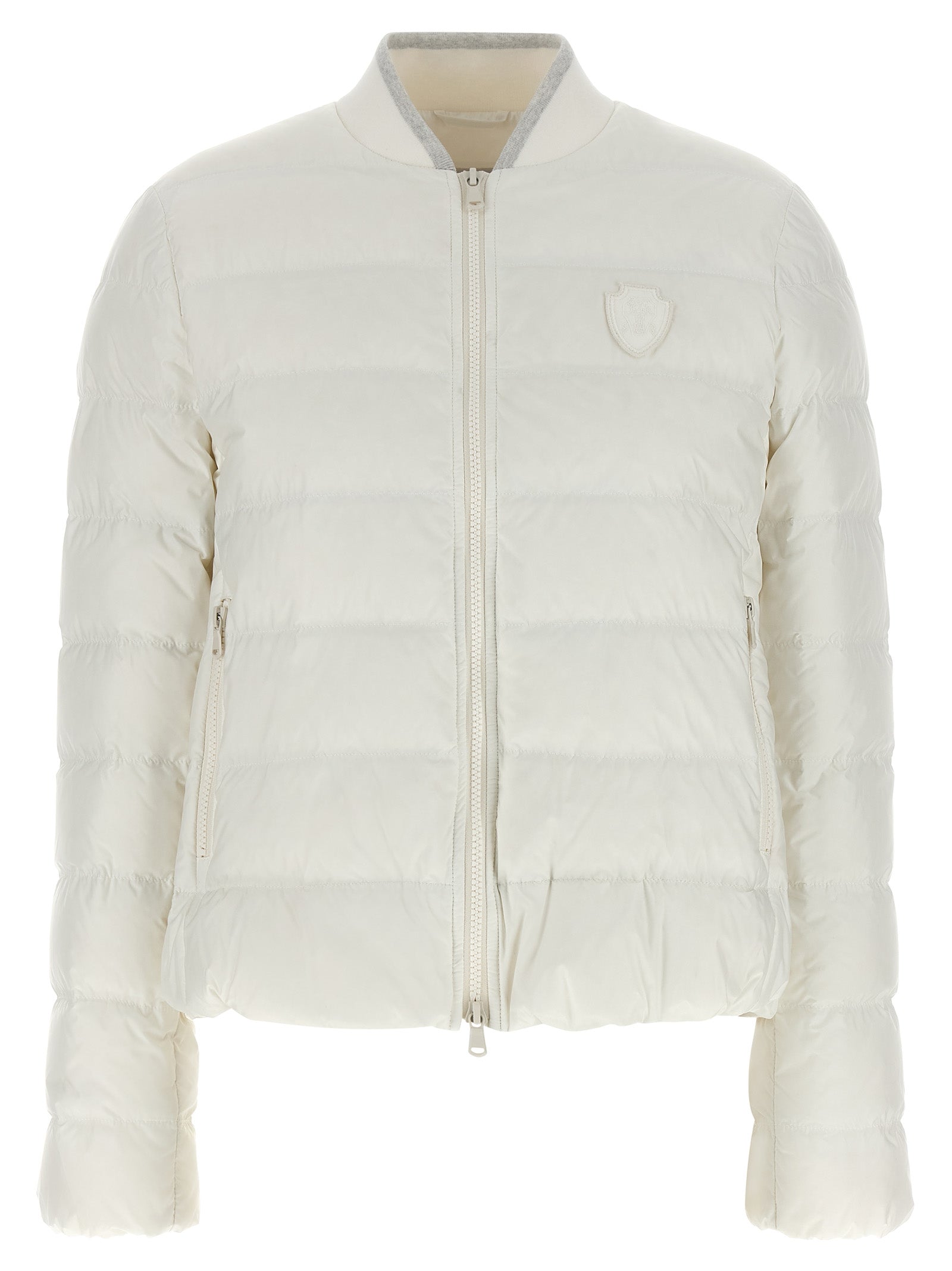 Brunello Cucinelli Weiße Polyester-Jacke in voller Länge