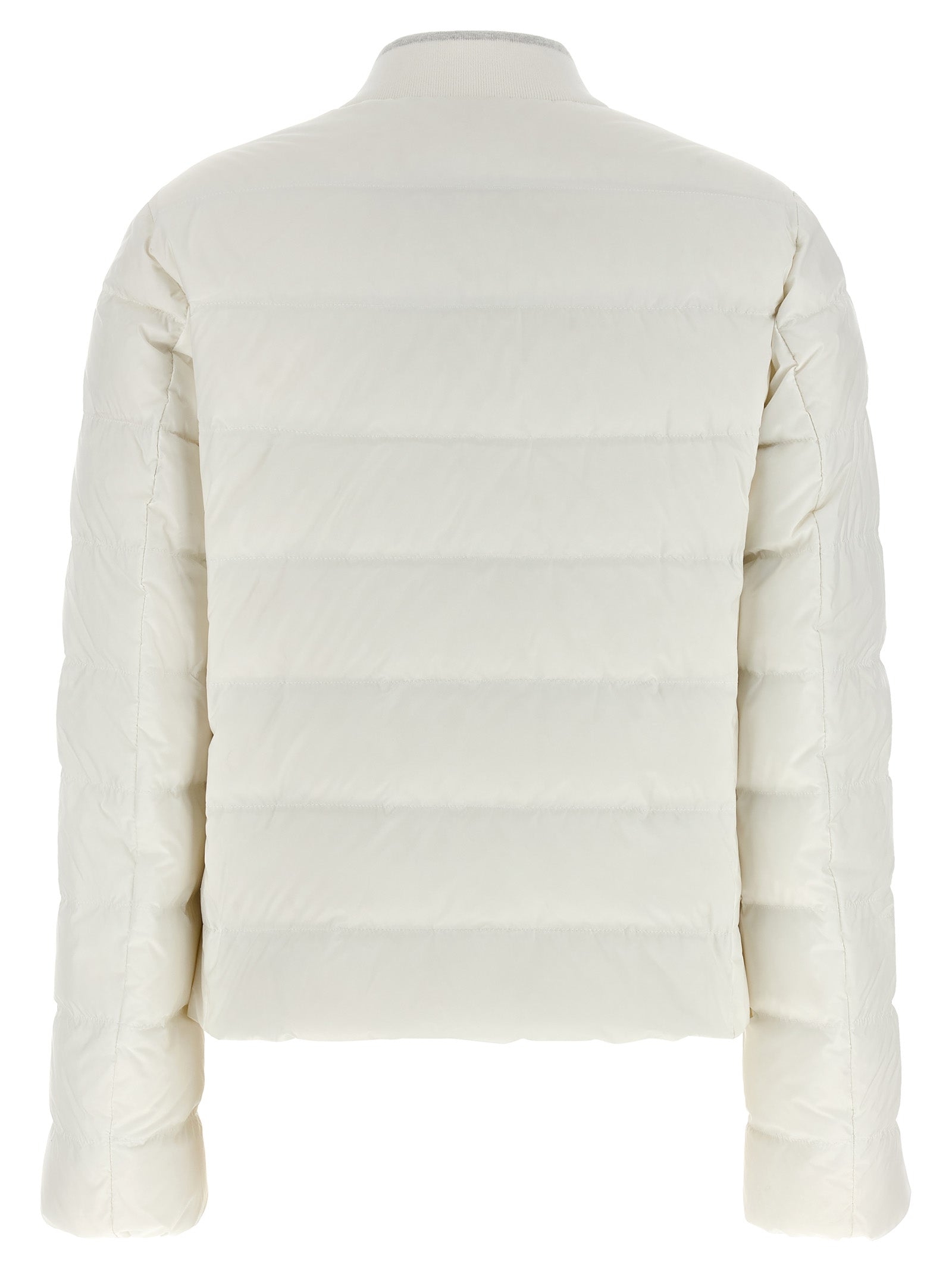 Brunello Cucinelli Weiße Polyester-Jacke in voller Länge