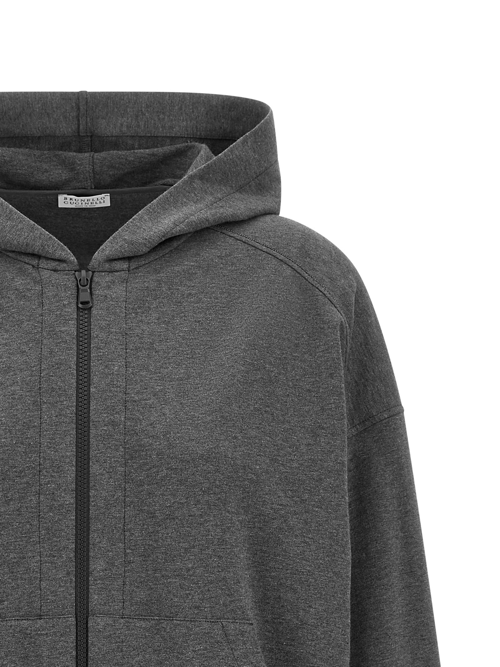 Brunello Cucinelli Grauer Baumwollpullover