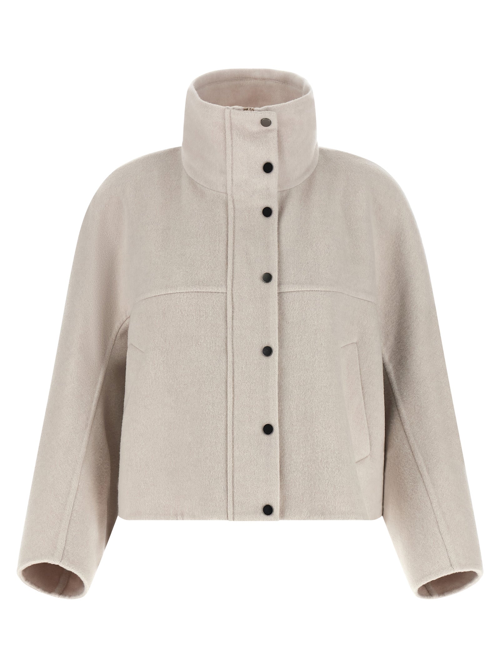 Brunello Cucinelli Grauer Wollmantel aus reiner Schurwolle