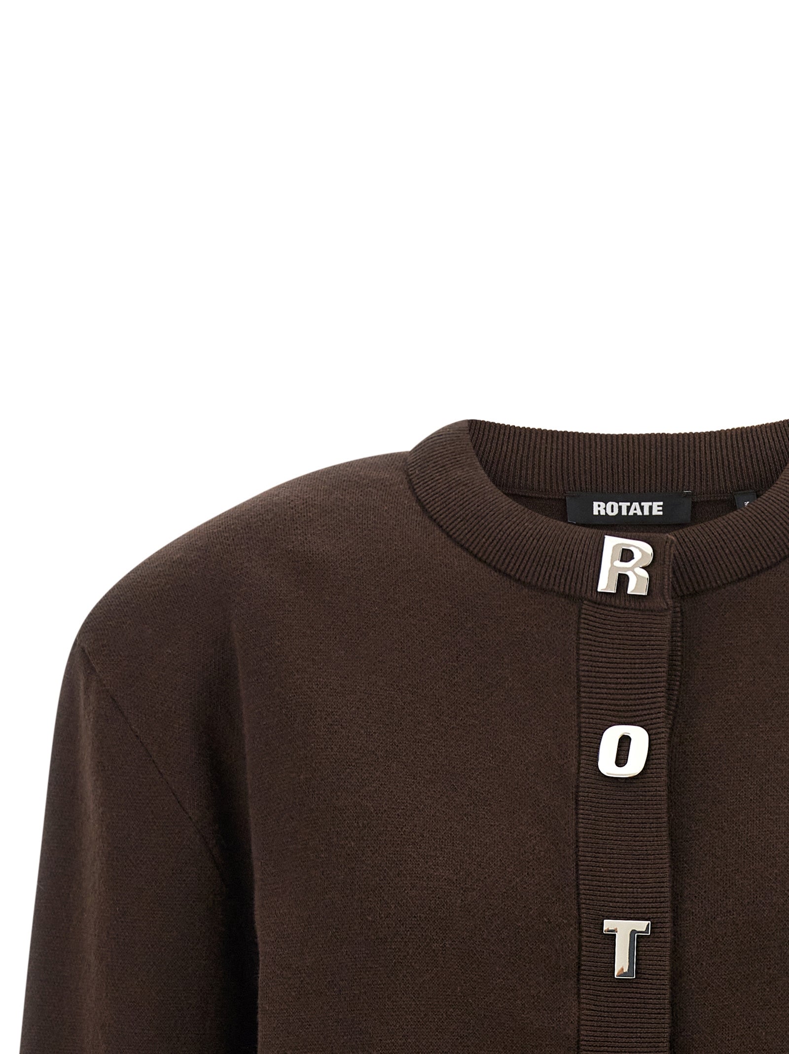 ROTATE BIRGER CHRISTENSEN Brauner Cardigan aus Bio-Baumwolle