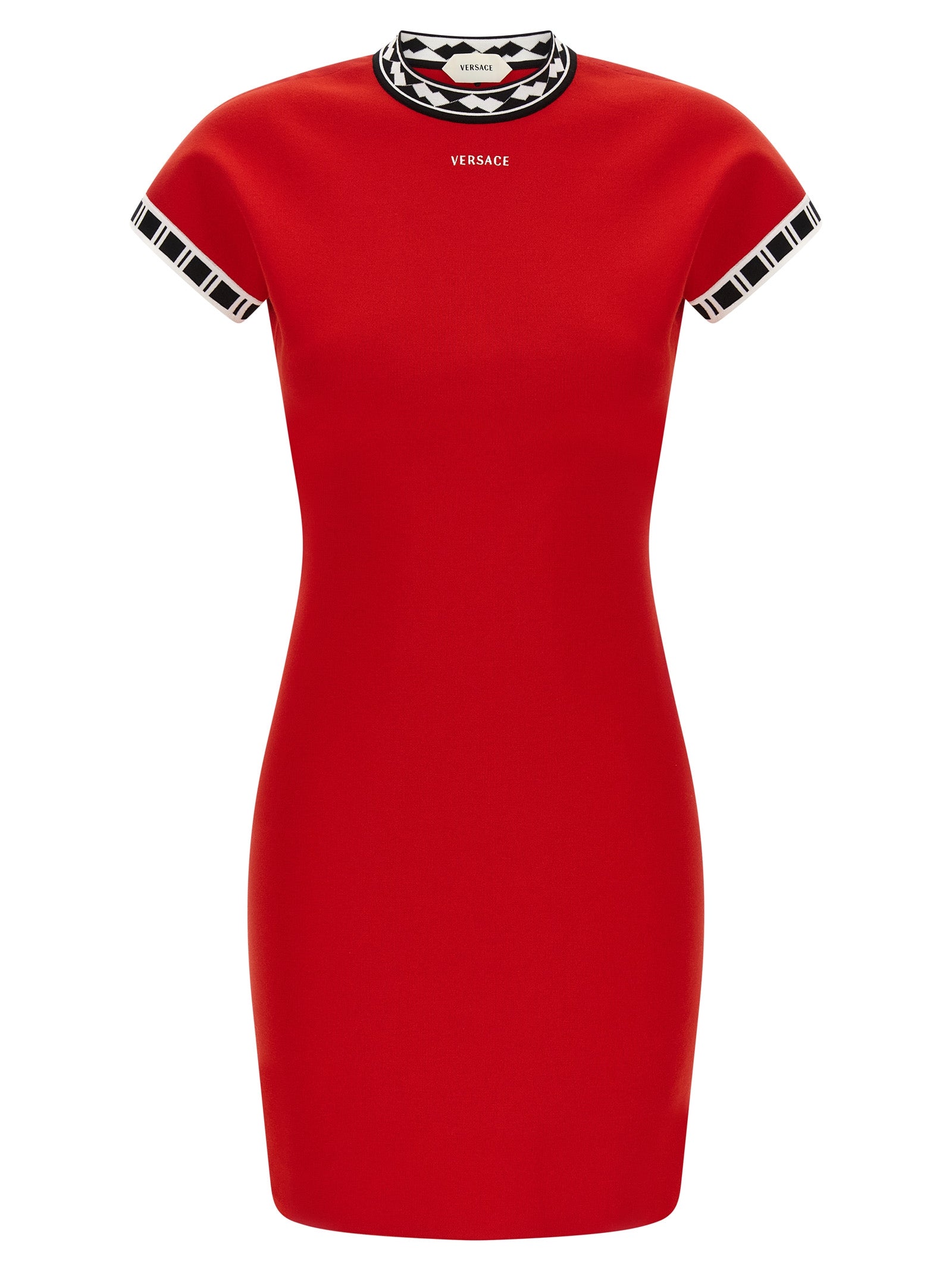Versace Kurzes Kleid aus mehrfarbiger Baumwolle