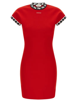 Versace Kurzes Kleid aus mehrfarbiger Baumwolle
