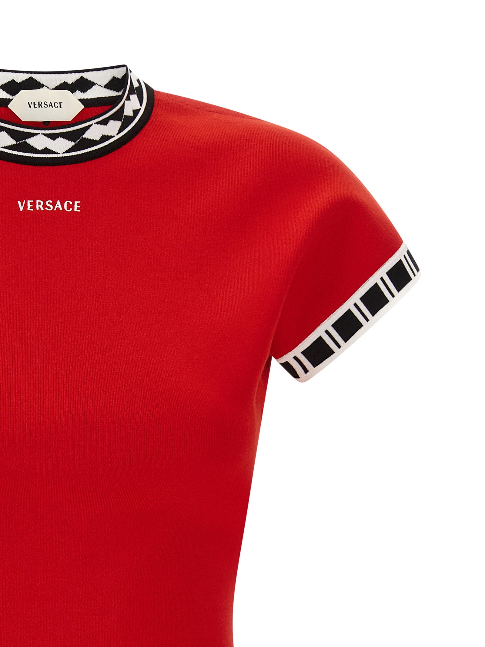 Versace Kurzes Kleid aus mehrfarbiger Baumwolle