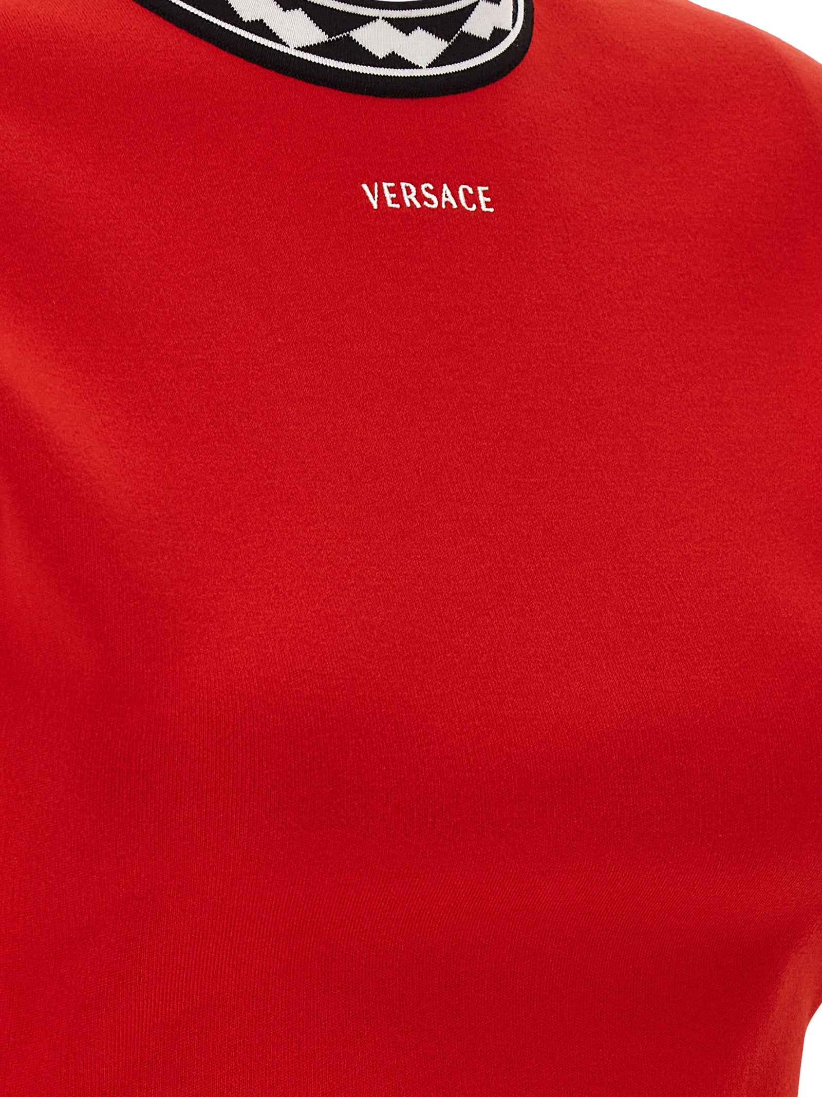 Versace Kurzes Kleid aus mehrfarbiger Baumwolle