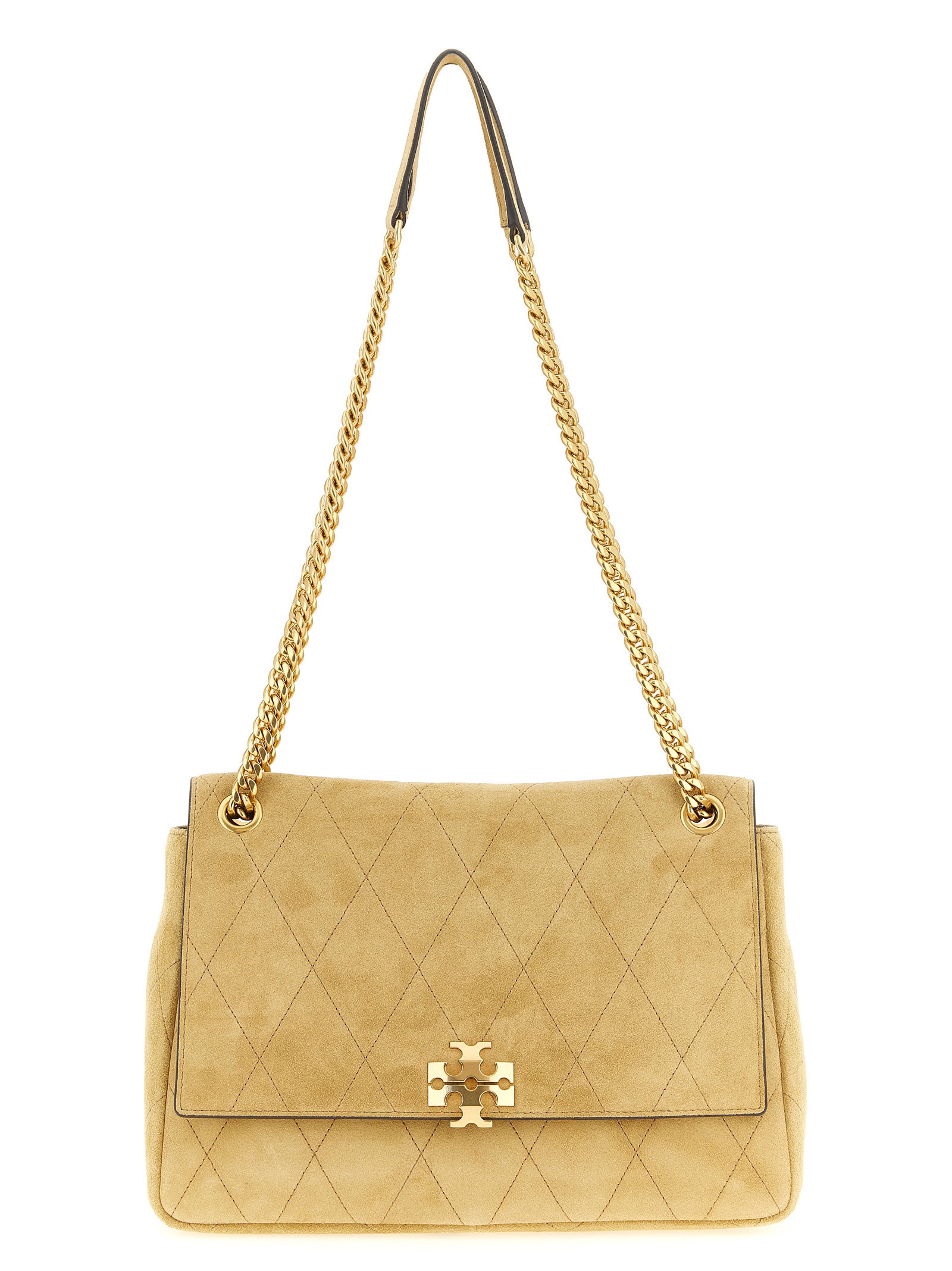 Tory Burch Beigefarbene Kalbshaut Schultertasche
