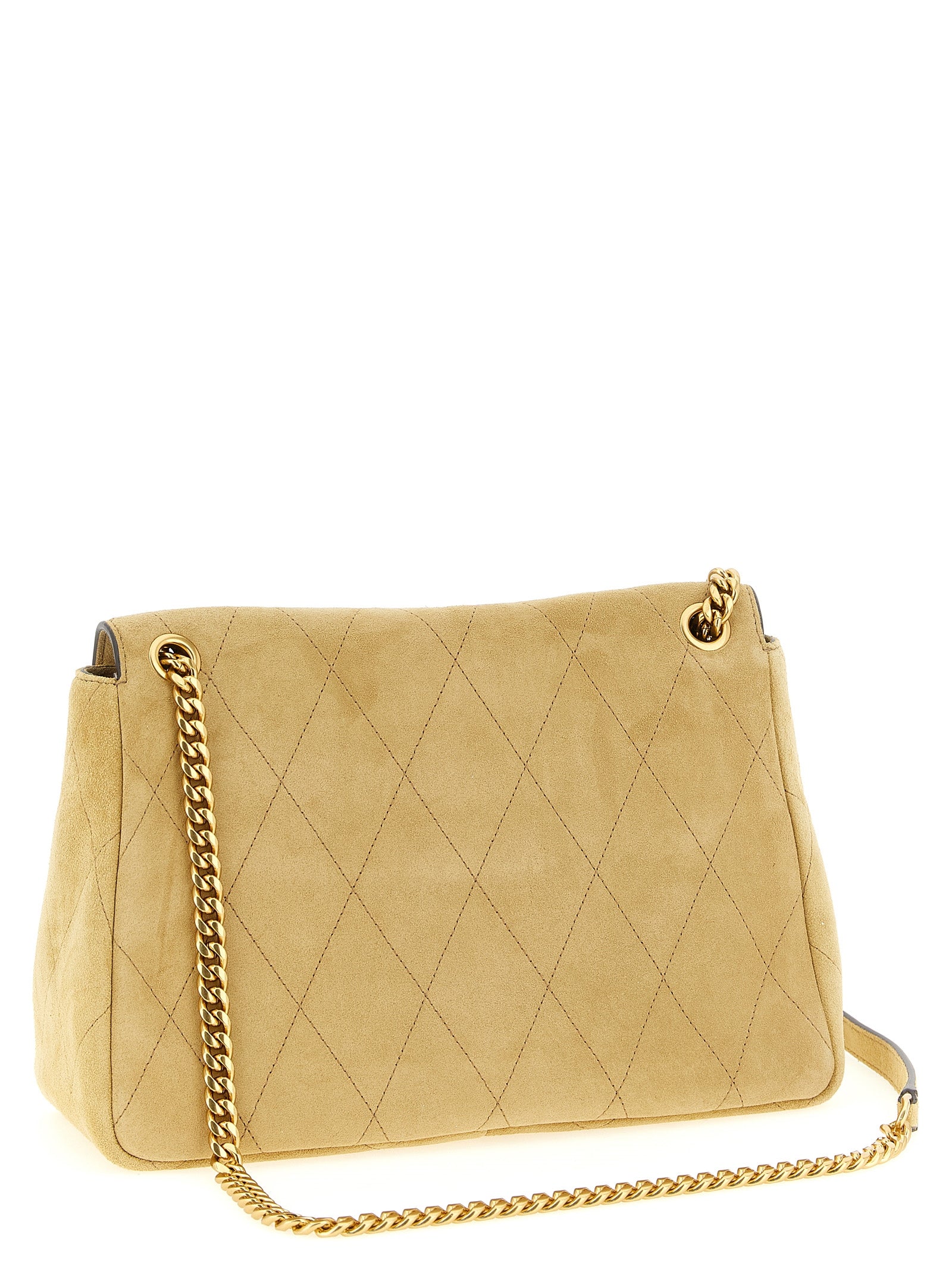 Tory Burch Beigefarbene Kalbshaut Schultertasche