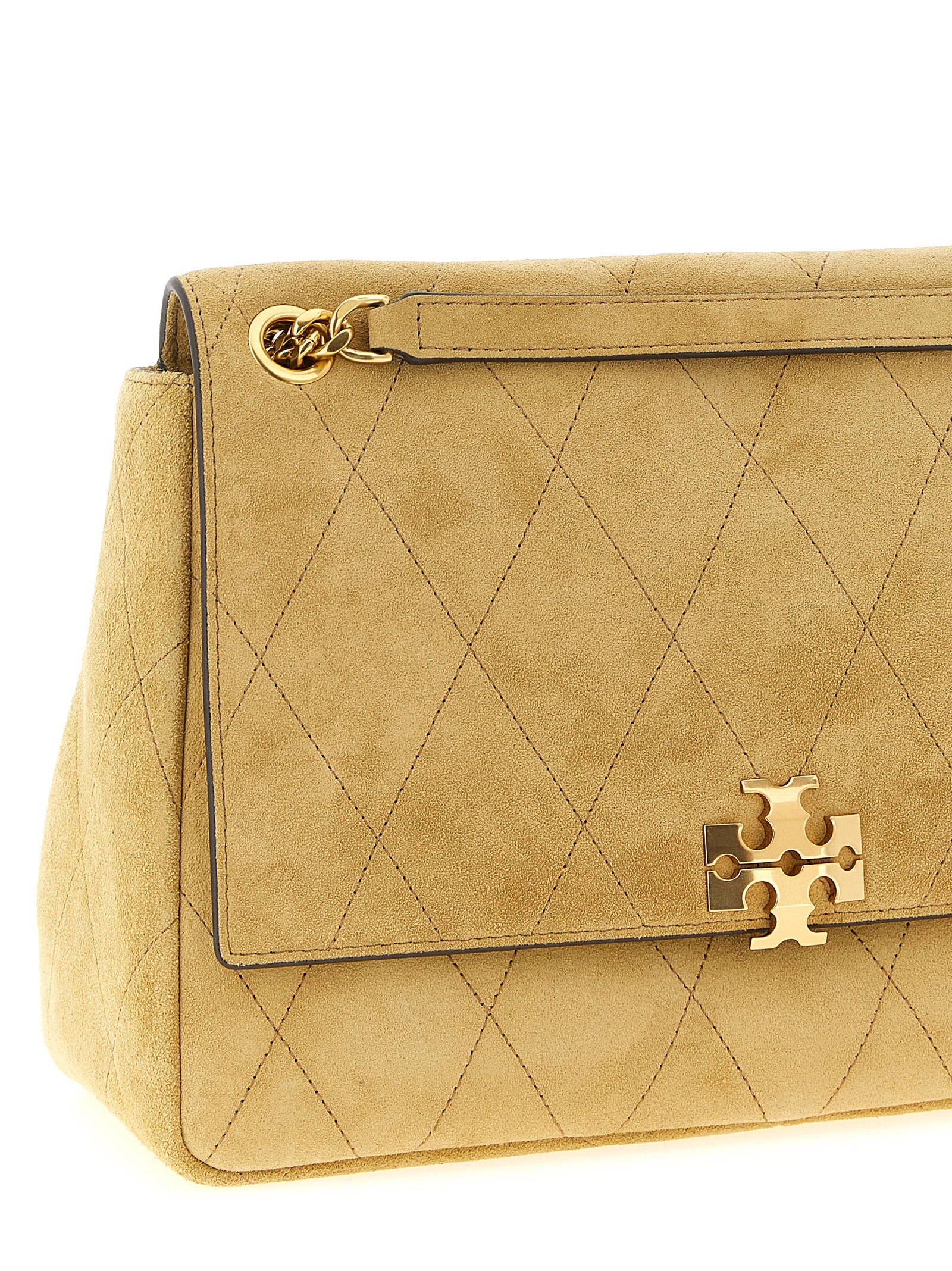 Tory Burch Beigefarbene Kalbshaut Schultertasche