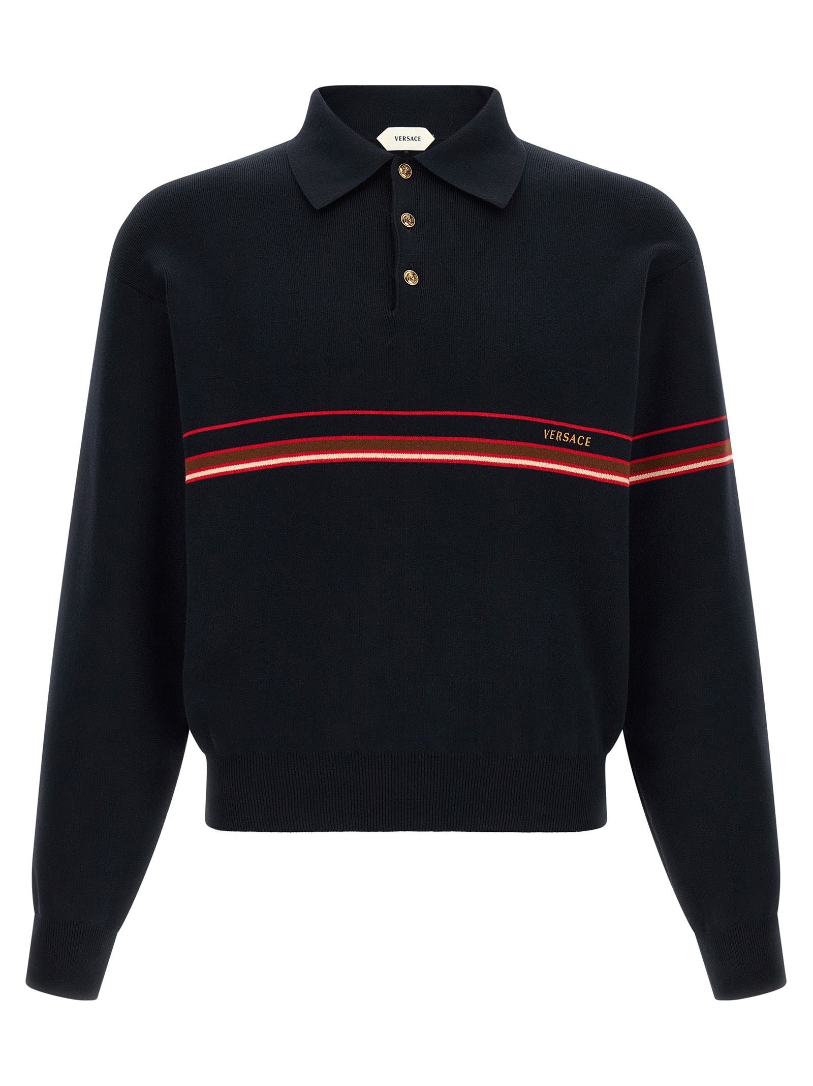 Versace Blaues Baumwoll-Polohemd