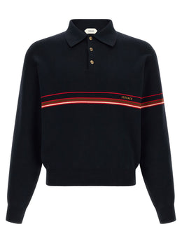 Versace Blaues Baumwoll-Polohemd
