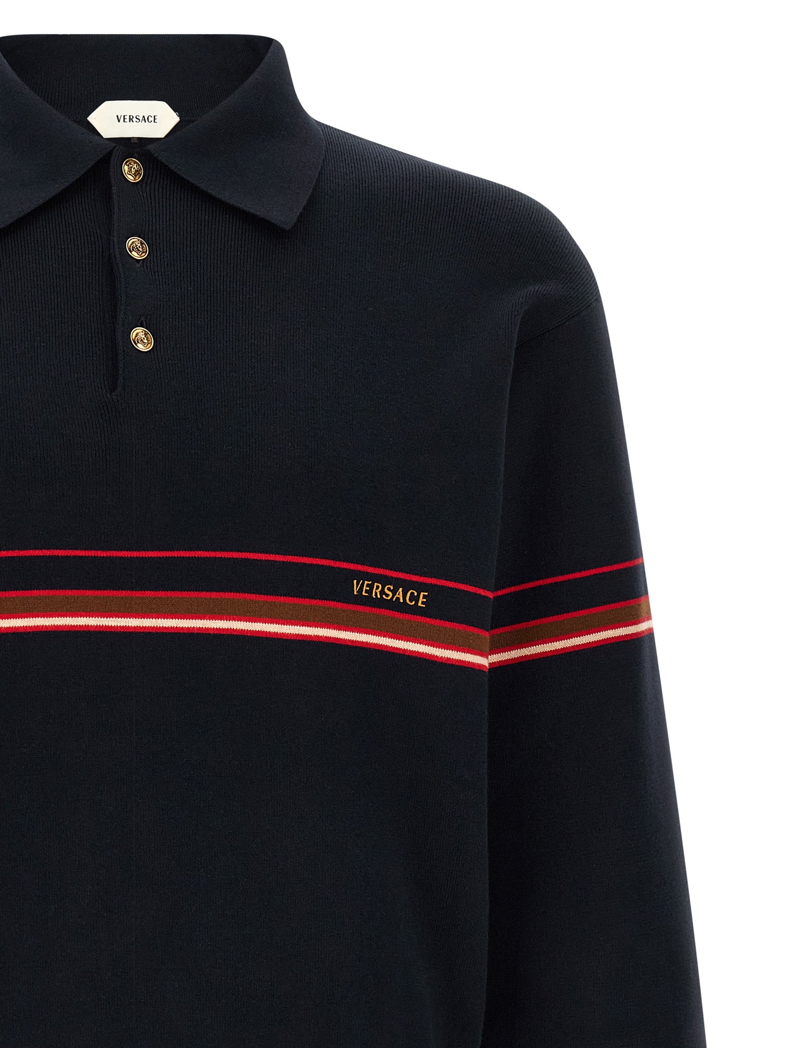 Versace Blaues Baumwoll-Polohemd