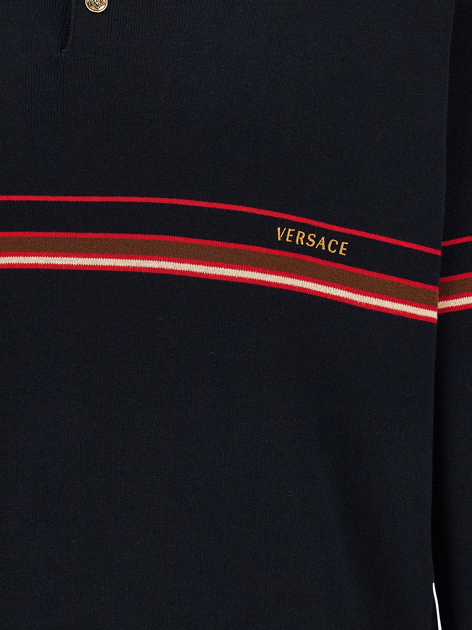 Versace Blaues Baumwoll-Polohemd