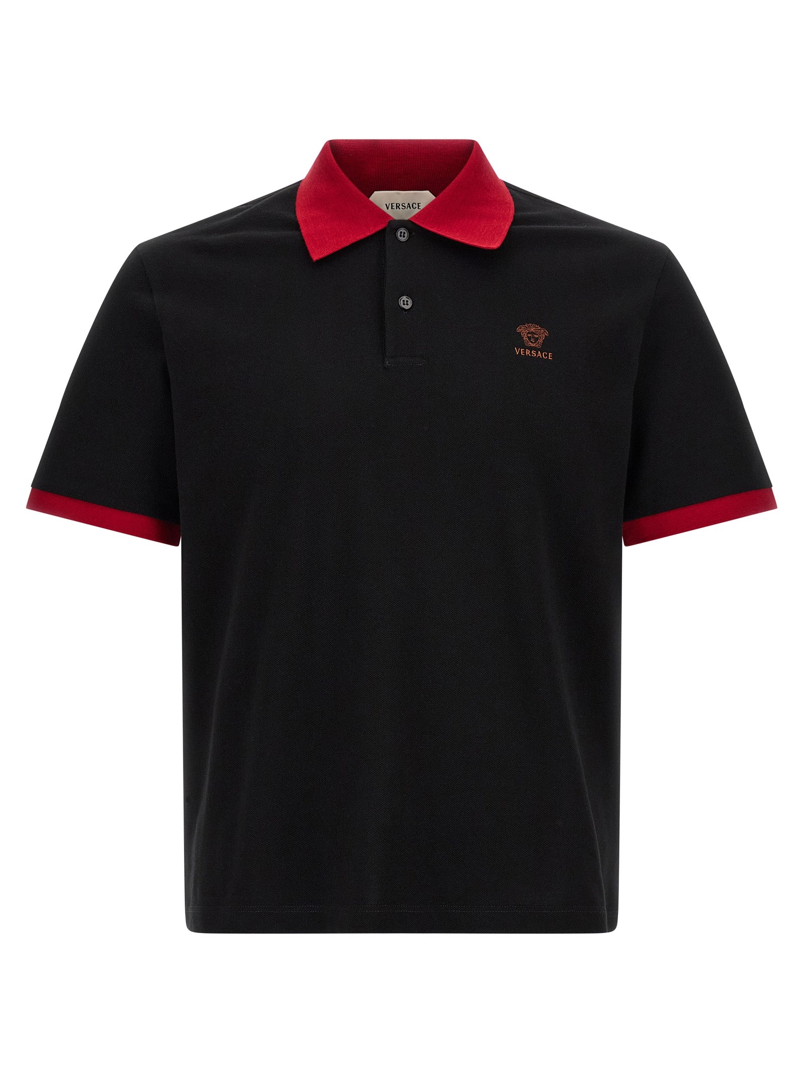 Versace Schwarzes Baumwoll-Poloshirt