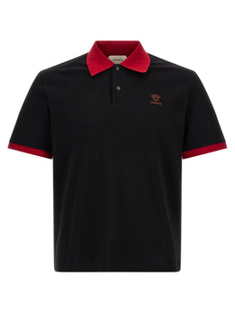 Versace Schwarzes Baumwoll-Poloshirt