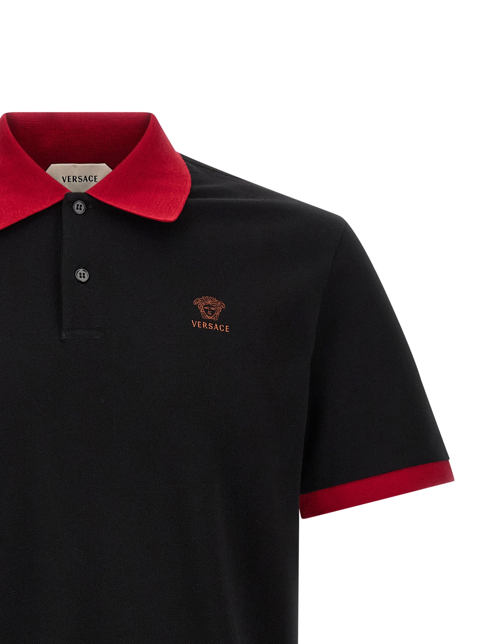 Versace Schwarzes Baumwoll-Poloshirt