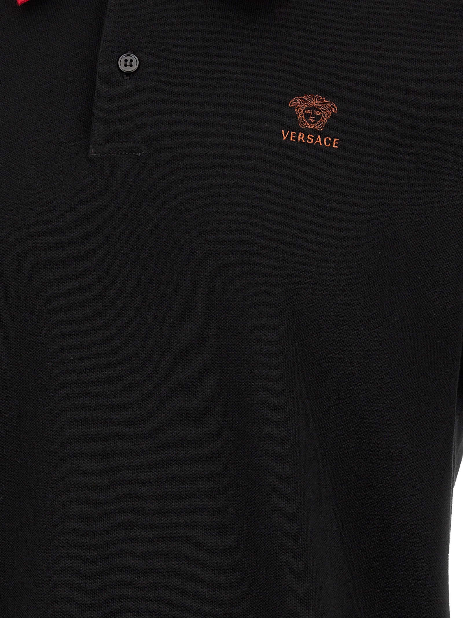 Versace Schwarzes Baumwoll-Poloshirt