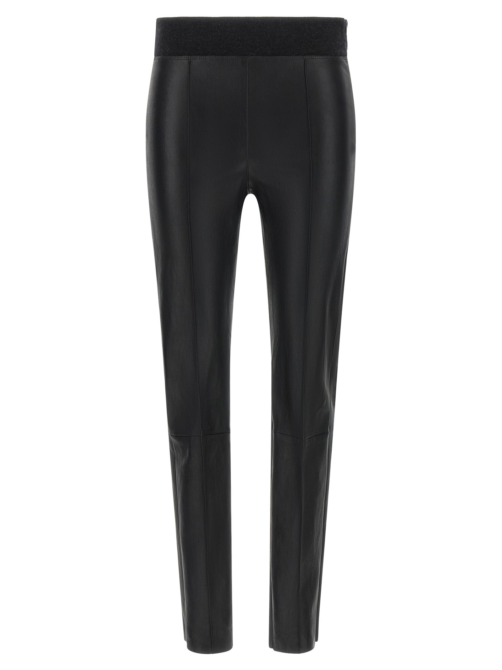 Brunello Cucinelli Leggings aus schwarzem Lammleder