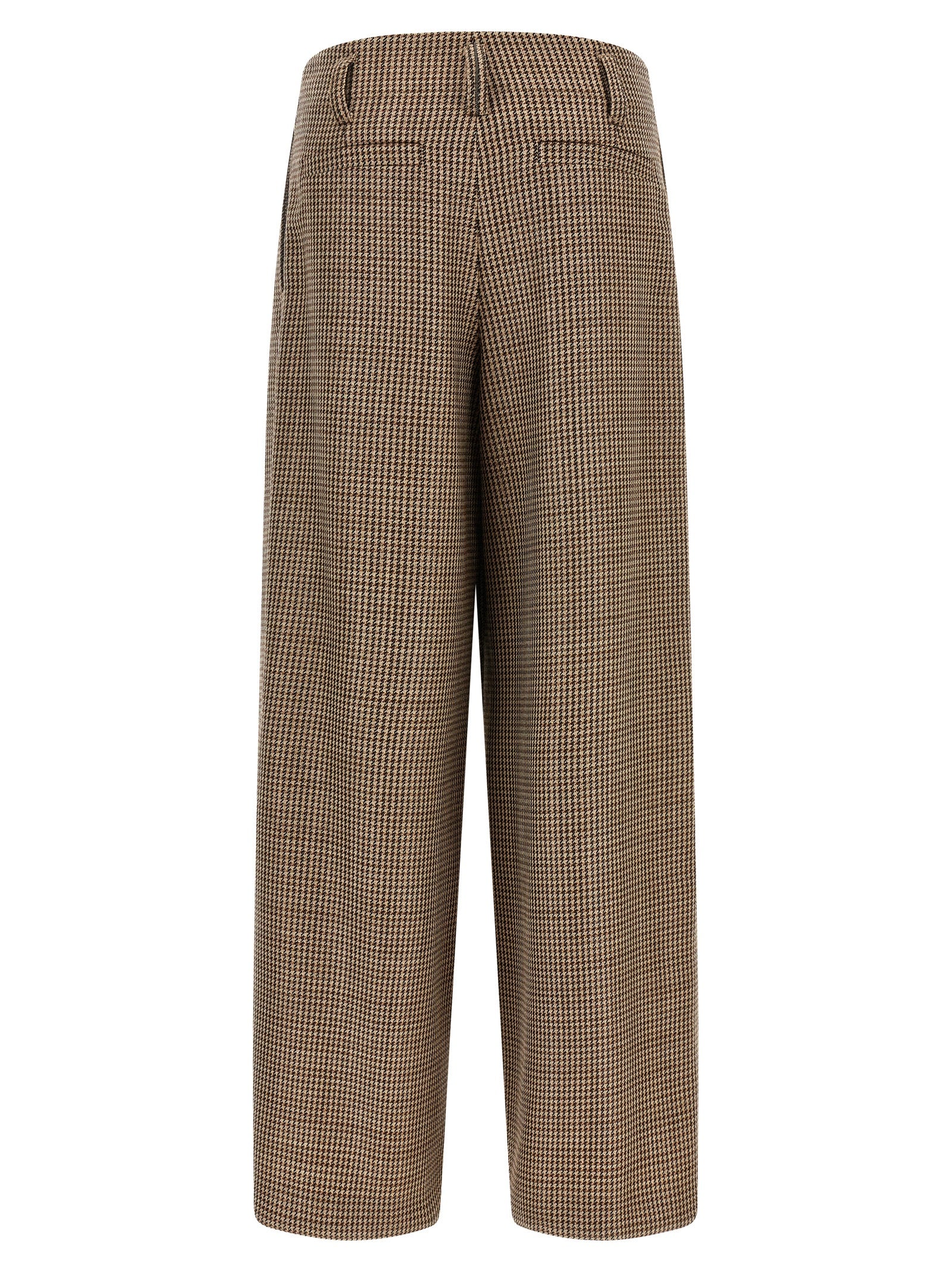 Brunello Cucinelli Braune Hose aus reiner Schurwolle mit ausgestelltem Bein