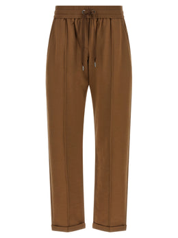 Brunello Cucinelli Braune Baumwoll-Jogginghose (Trainingshose)