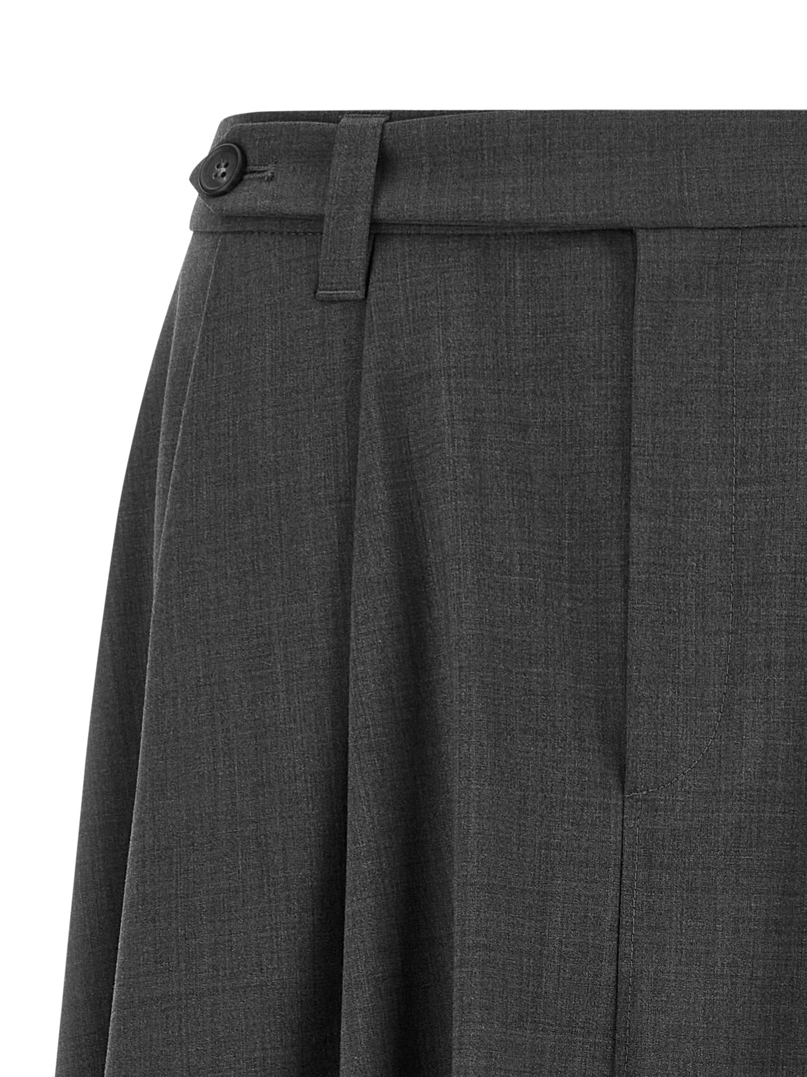 Brunello Cucinelli Grauer Midirock aus reiner Schurwolle