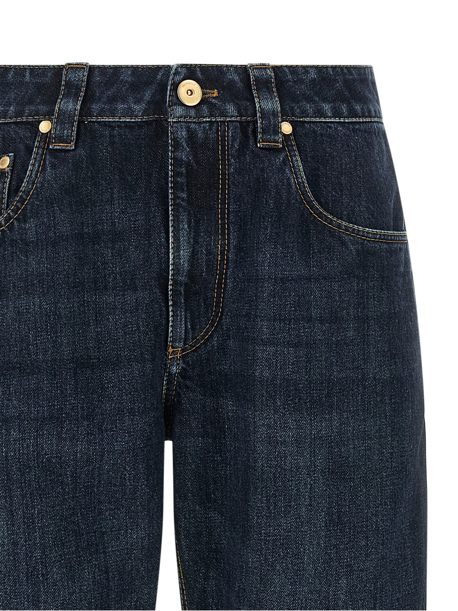 Brunello Cucinelli Blaue Jeans aus Baumwolle im geraden Schnitt