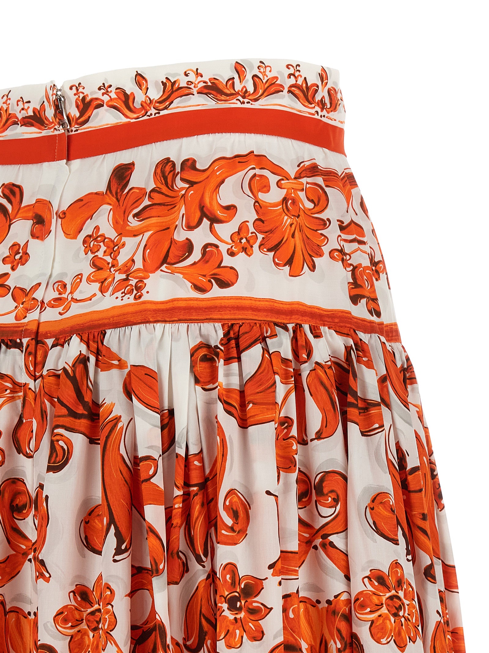 Dolce & Gabbana Orange Cotton Mini Rock