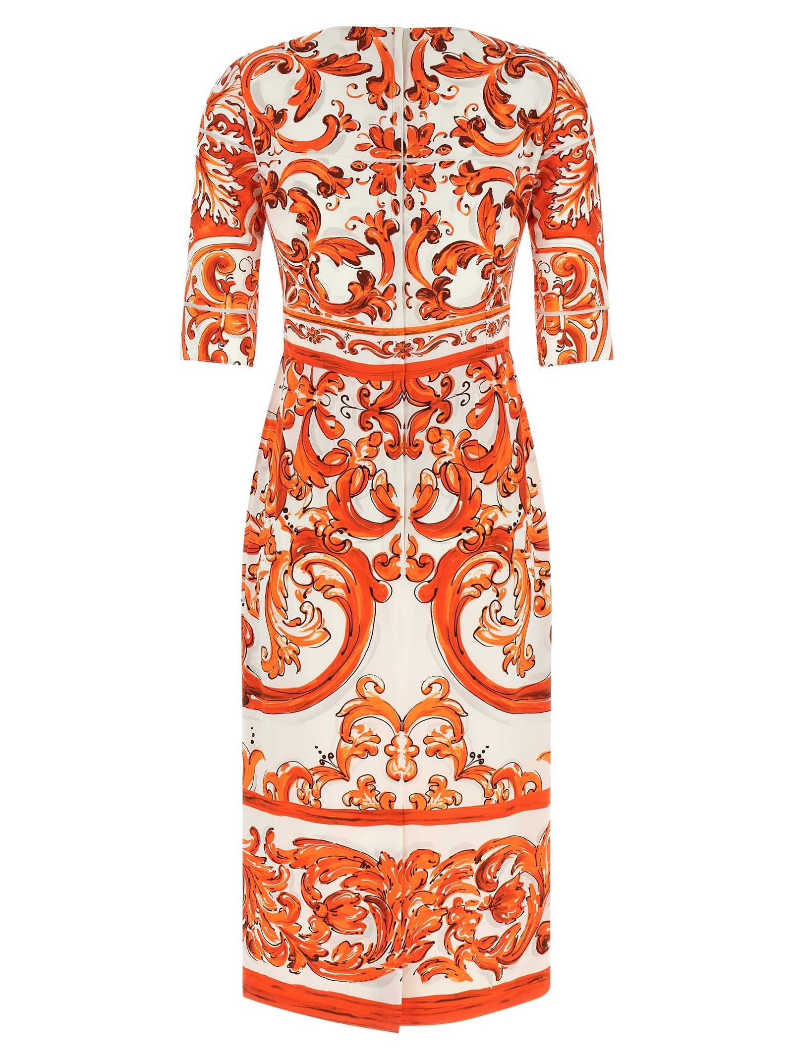 Dolce & Gabbana Orange Seiden-Midikleid