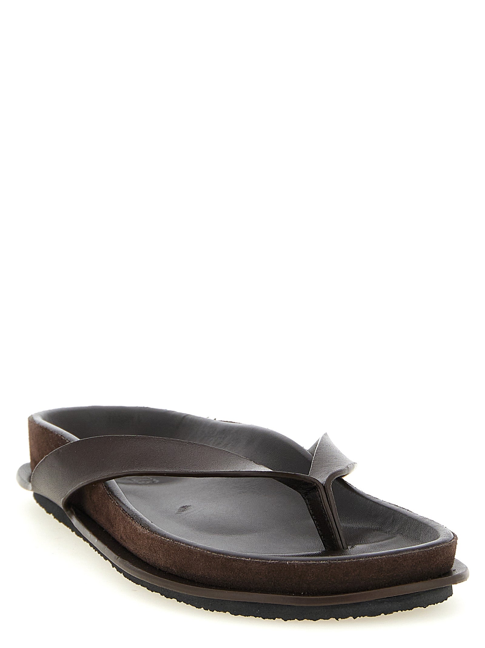 Jacquemus Braune Leder-Slipper