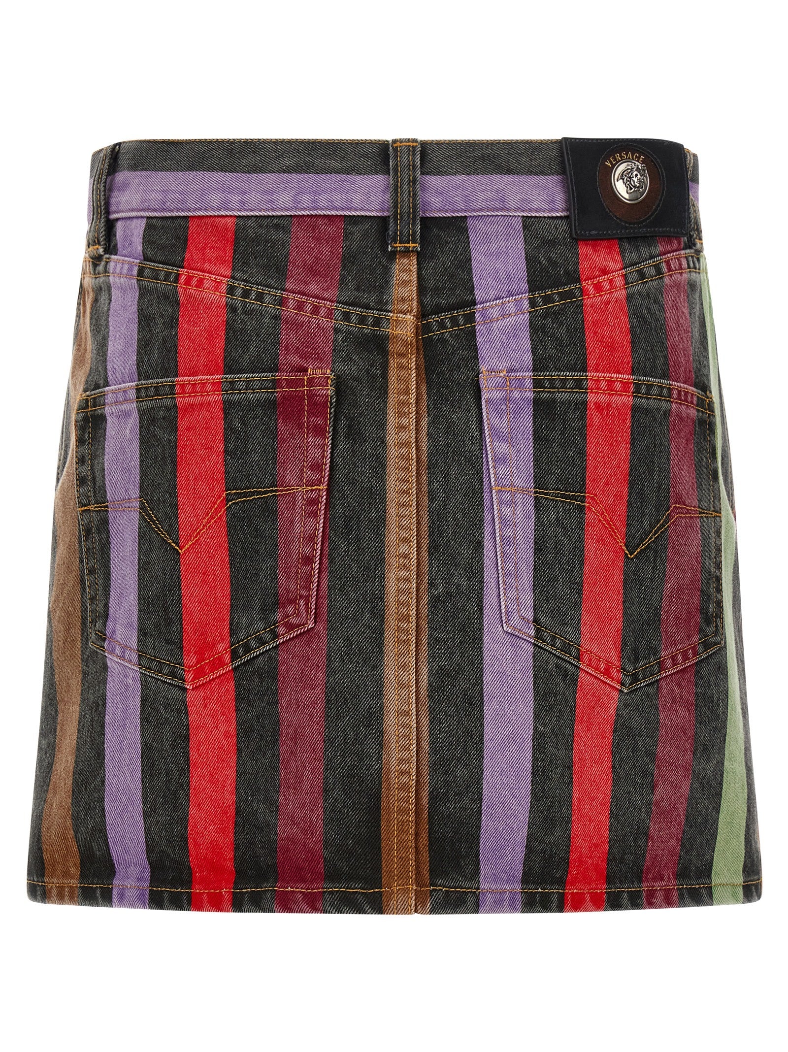 Versace Mehrfarbiger langer Baumwollrock