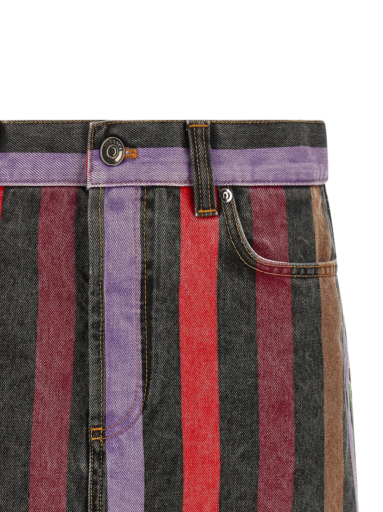Versace Mehrfarbiger langer Baumwollrock