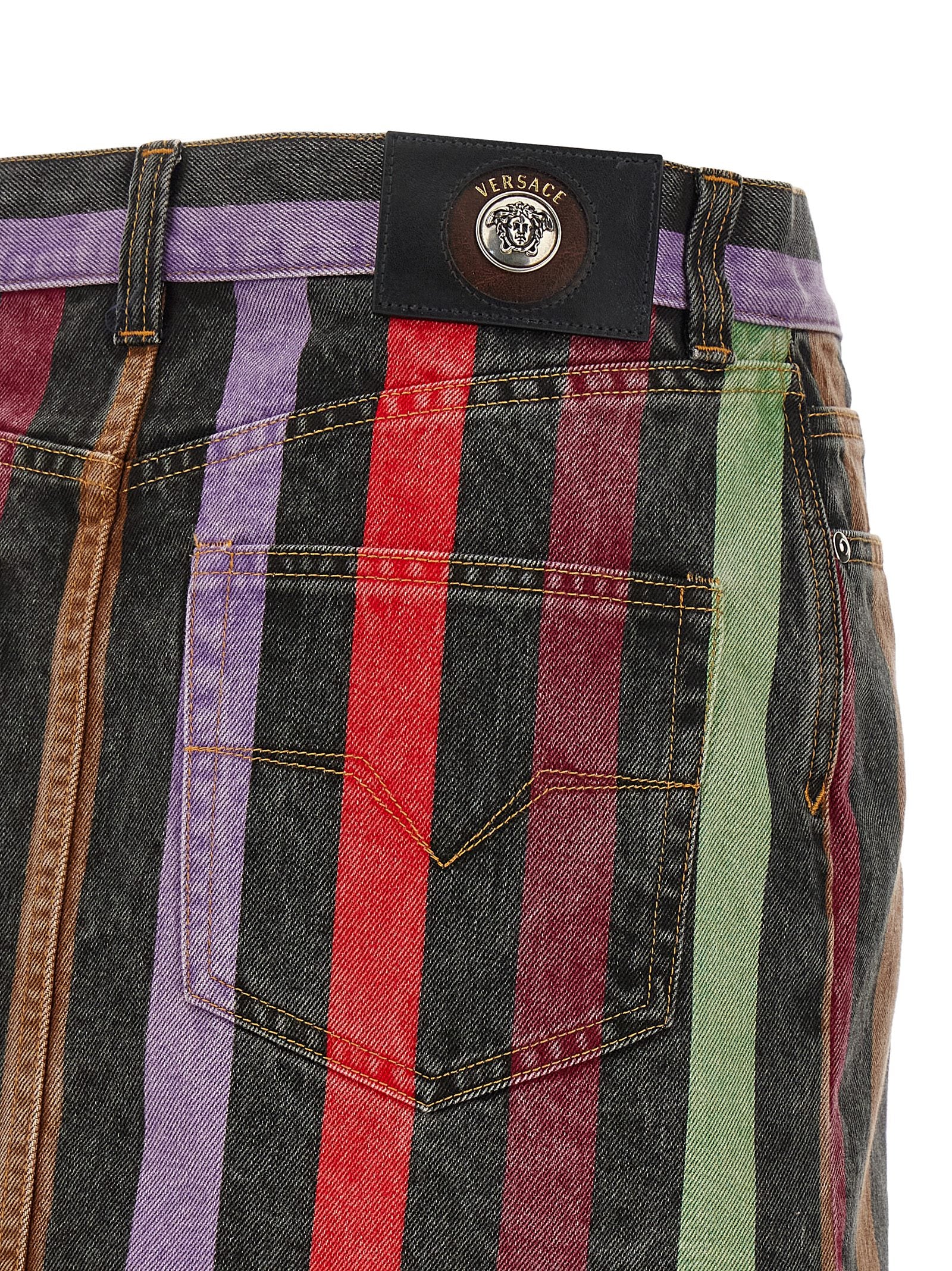Versace Mehrfarbiger langer Baumwollrock