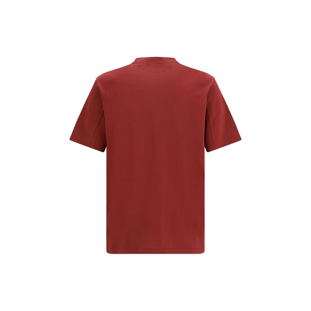 Brunello Cucinelli Bordeaux Baumwoll-T-Shirt