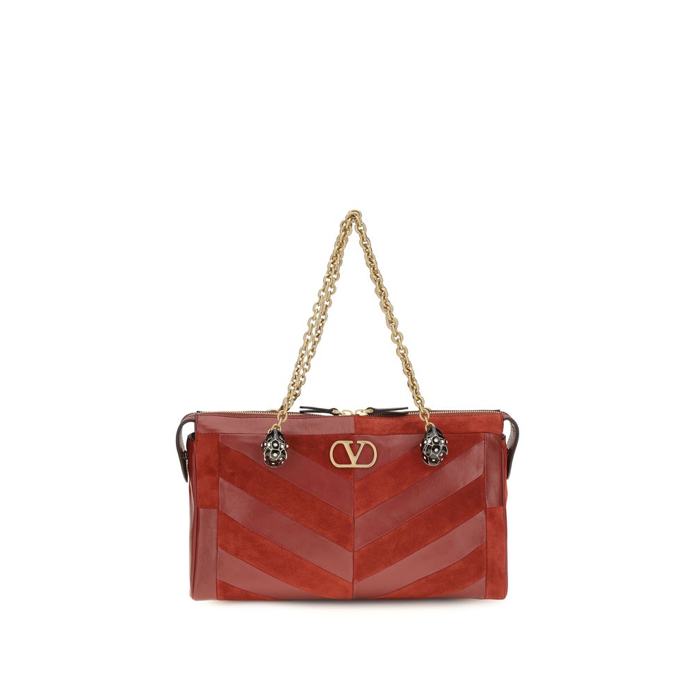 Valentino Garavani Multicolor Calf Leather Bos Taurus Schultertasche
