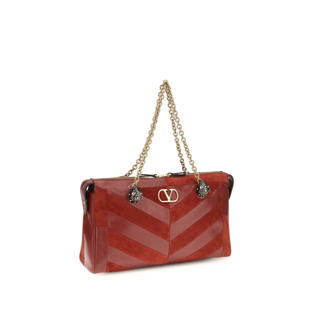 Valentino Garavani Multicolor Calf Leather Bos Taurus Schultertasche