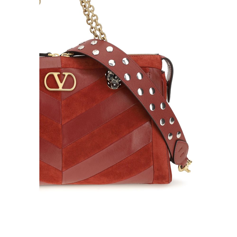 Valentino Garavani Multicolor Calf Leather Bos Taurus Schultertasche