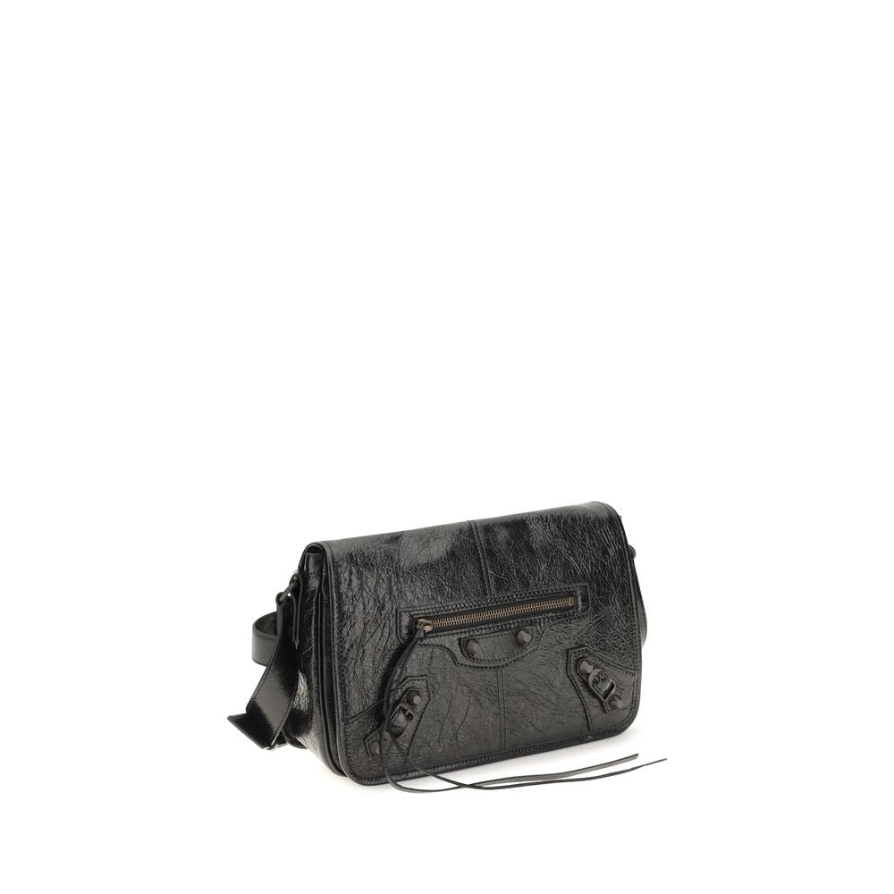 Balenciaga Schwarze Lammleder Schultertasche Ovis Aries Aries