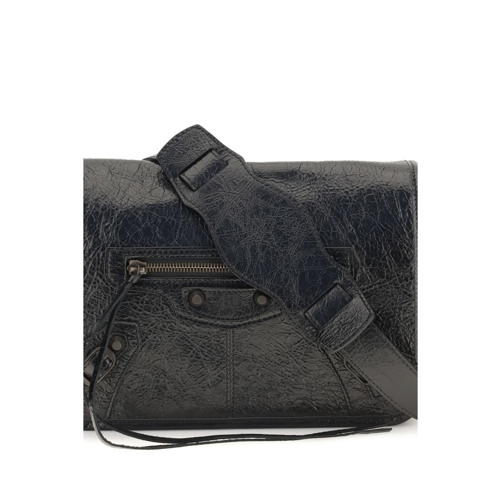 Balenciaga Schwarze Lammleder Schultertasche Ovis Aries Aries