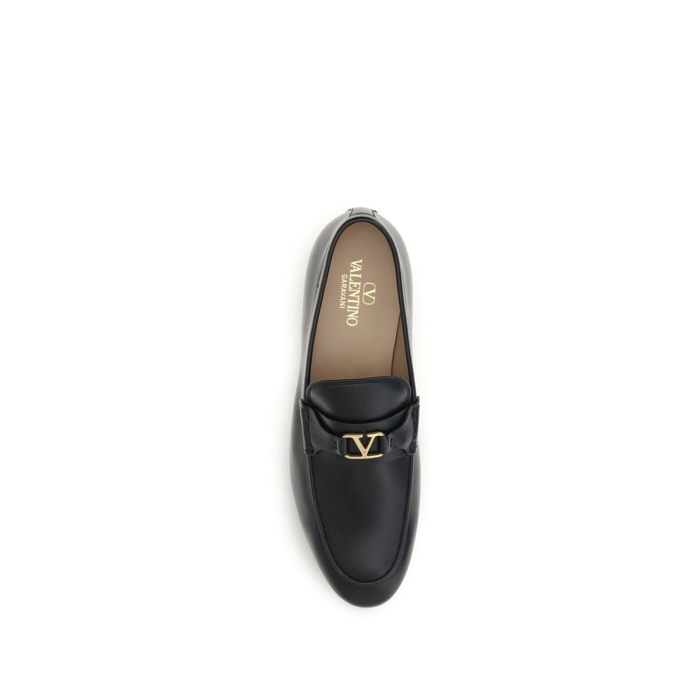 Valentino Garavani Schwarze "Bos Taurus" Kalbsleder Loafer zum Hineinschlüpfen