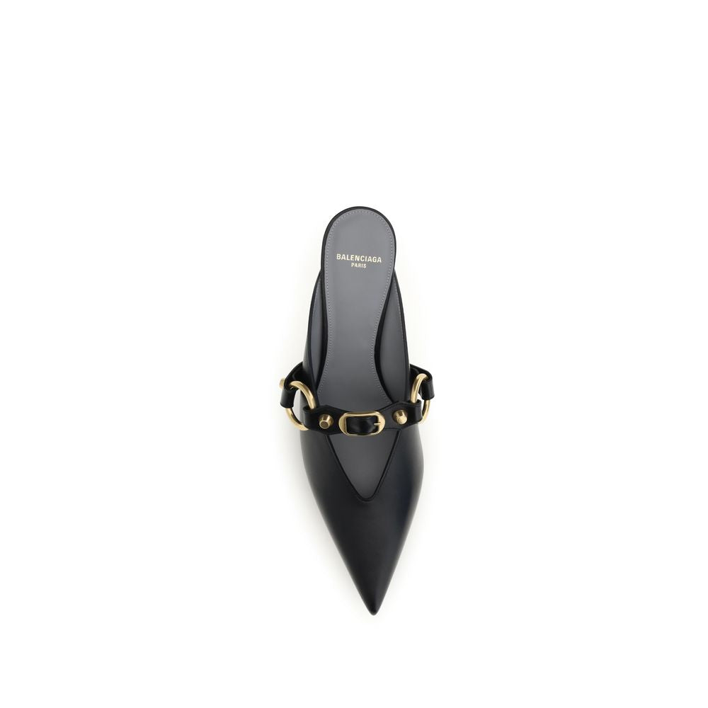 Balenciaga Schwarze Bos Taurus Kalbsleder-Mules