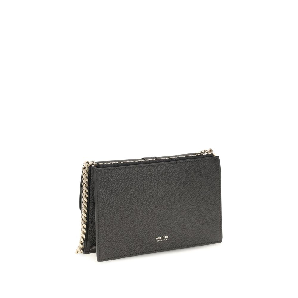 Tom Ford Schwarze Bos Taurus Kalbsleder Schultertasche