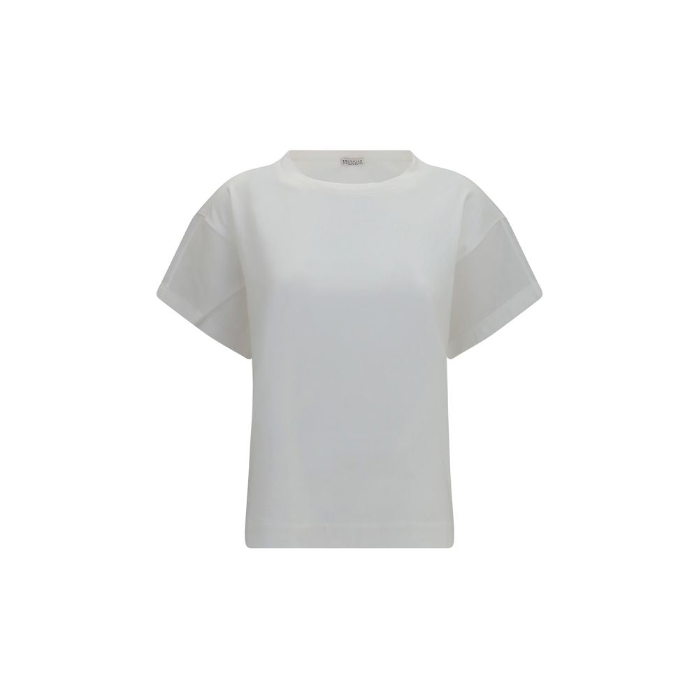 Brunello Cucinelli Weißes Baumwoll-T-Shirt