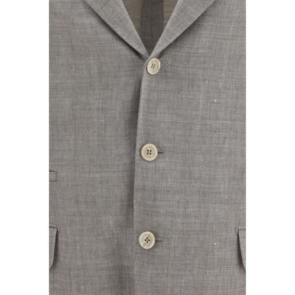 Brunello Cucinelli Beige Leinen-Ganzkörper-Jackett