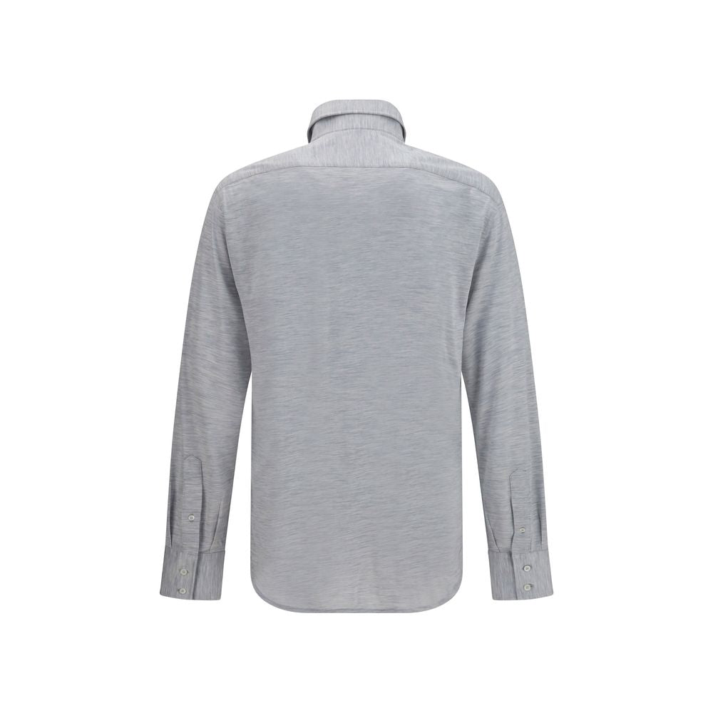 Brunello Cucinelli Blaues Seidenhemd