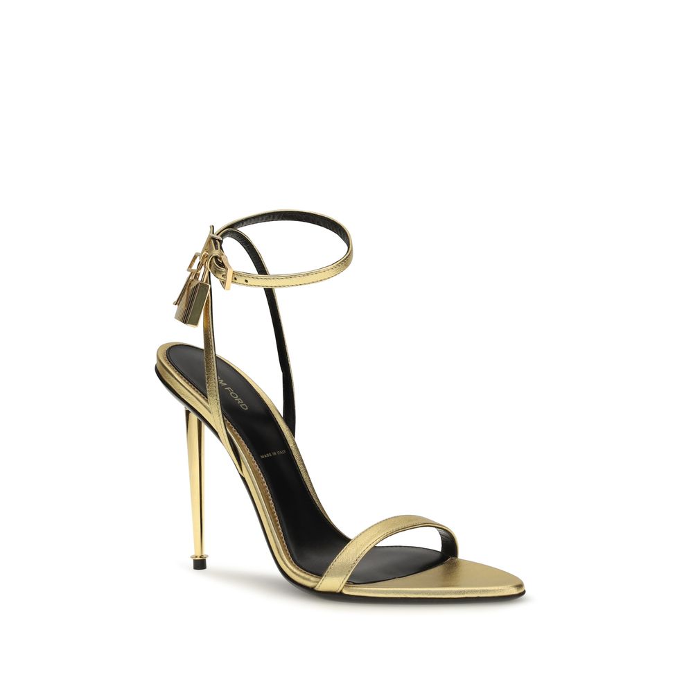 Tom Ford Gold Lamm Ovis Aries Aries Stiletto Sandalen