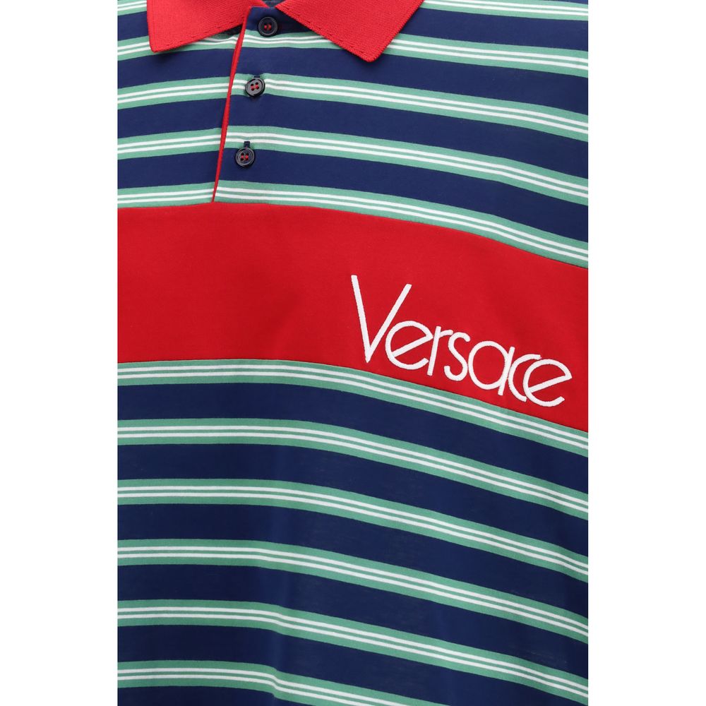 Versace Mehrfarbiges Polohemd aus Baumwolle
