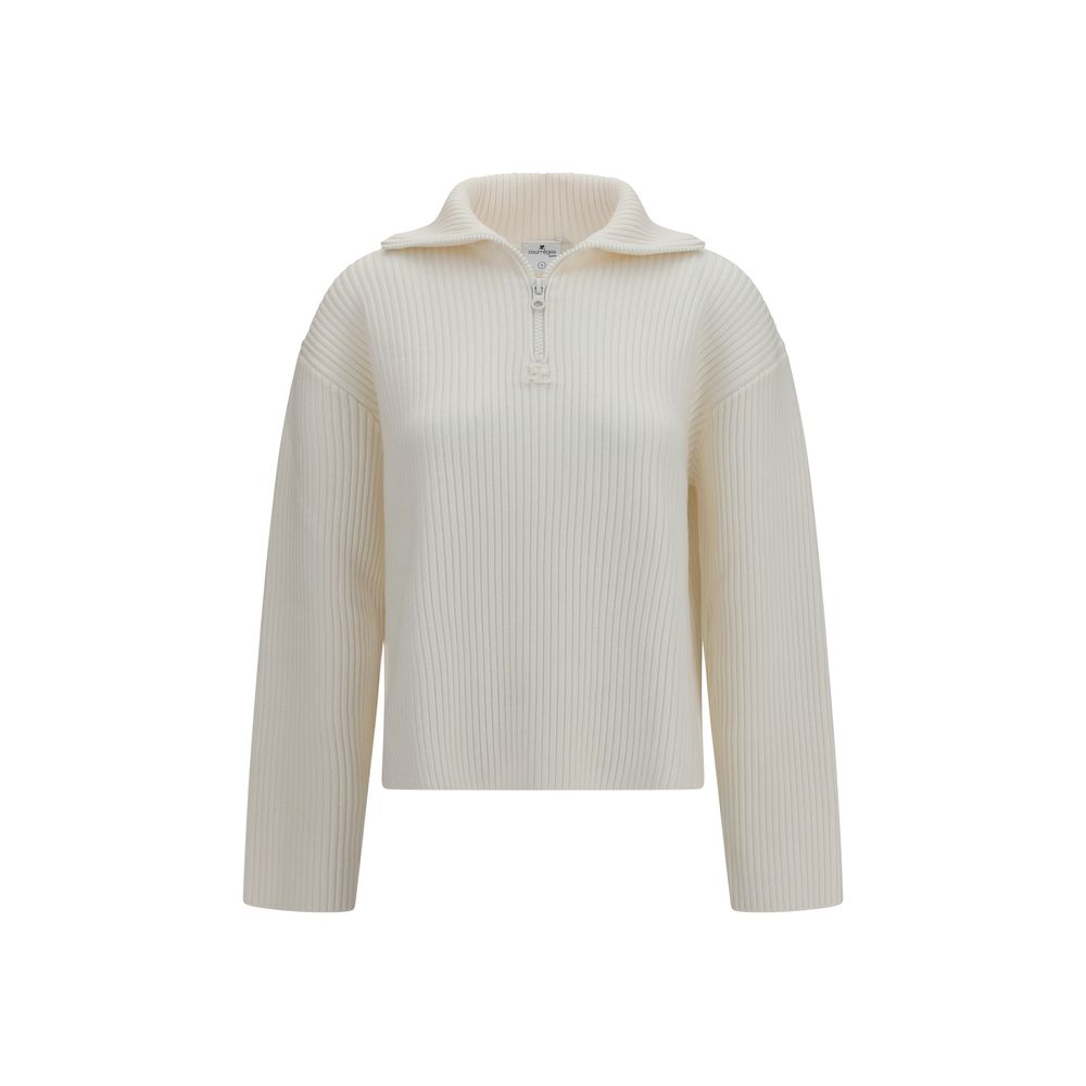 Courrèges Weißes Sweatshirt aus Wolle Oves Aries