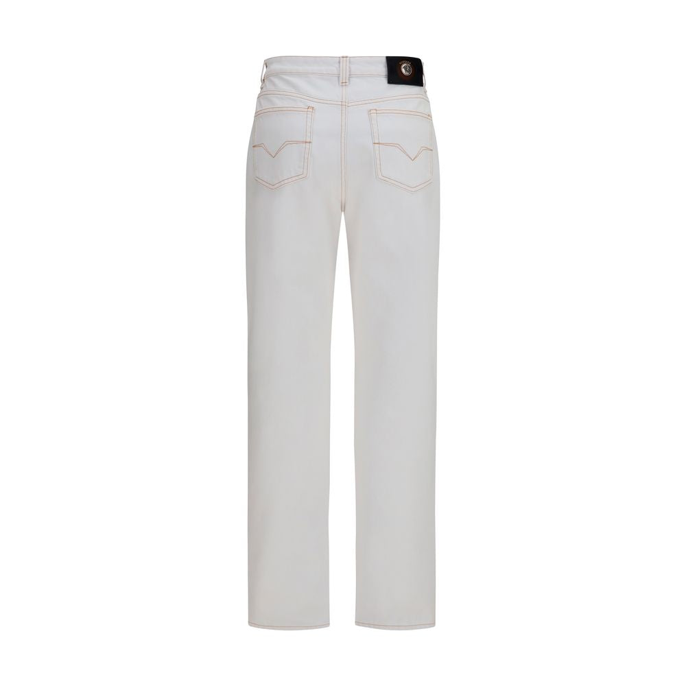 Versace Weiße High-Waist-Jeans aus Baumwolle